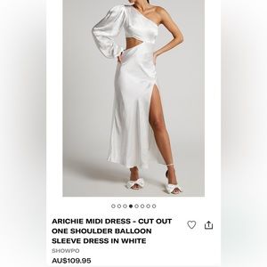 ShowPo - Arichie Midi Dress - Cut out one shoulder balloon sleeve dress